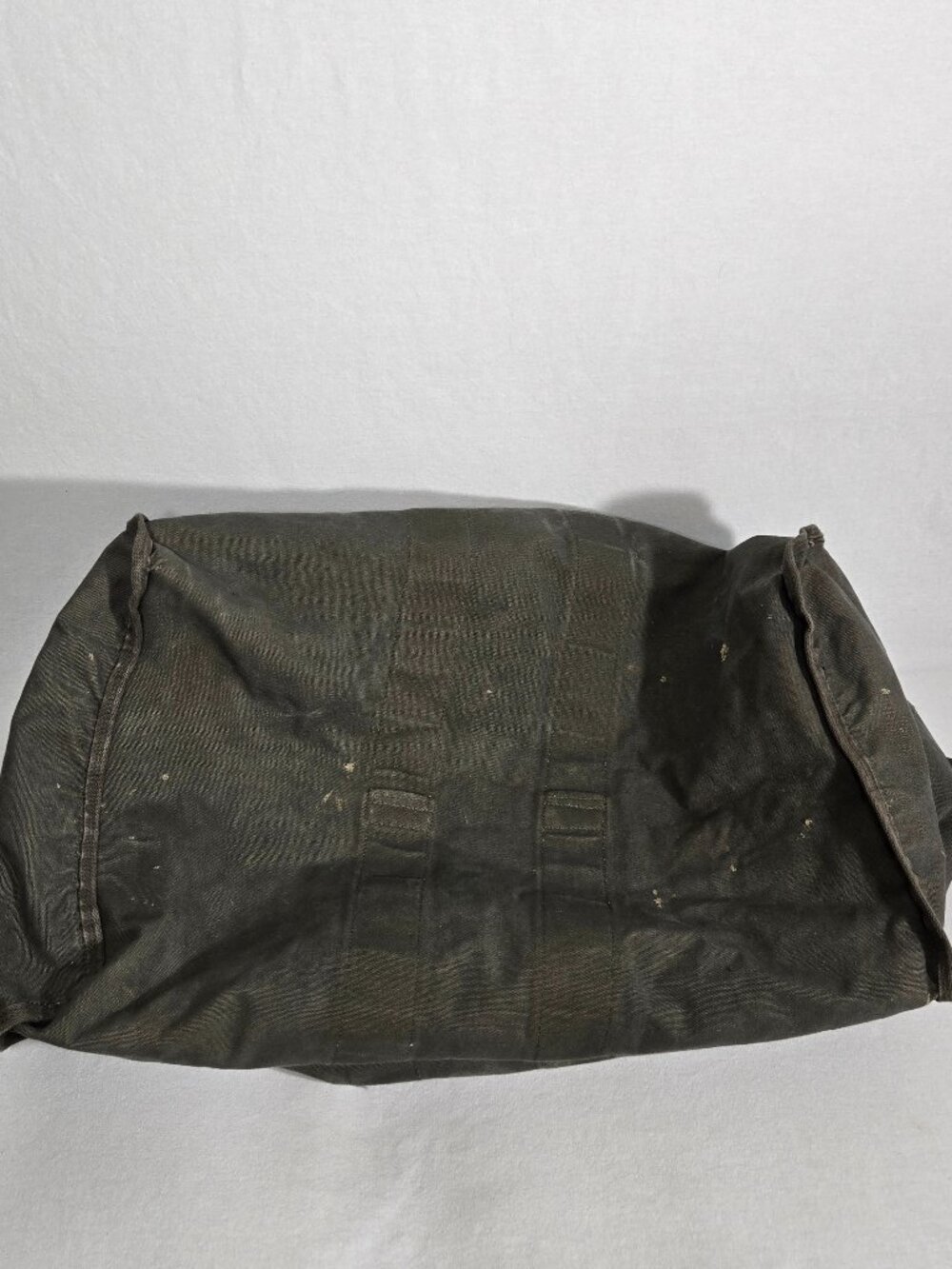 U.S.A. ORIGINAL Vintage 30s 40s Army Military SAGE CANVAS Duffel BAG Sz.33x18x15 - Picture 15 of 17